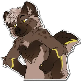 😏 2f7942cb Furry, Antropomorfo, Canino, Animale, Compiaciuto, Cartone animato, Personaggio telegram sticker