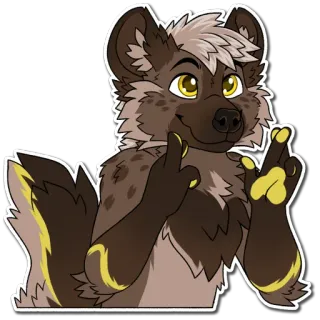 🤞 f9db1bc0 animale, peloso, cartone animato, gesto offensivo telegram sticker