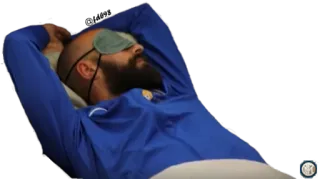 😴 3ebec708 นอน, ผู้ชาย, พักผ่อน, ผ้าปิดตา, เครา telegram sticker