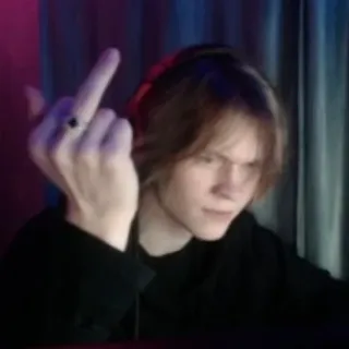 🖕 a71890f7 doigt d'honneur, geste obscène, personne, portrait telegram sticker