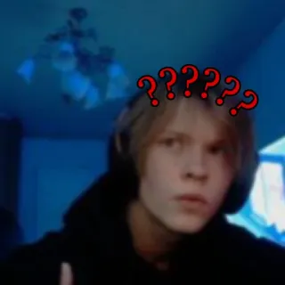 ❓ f3ff4674 points d'interrogation, confusion, portrait, adolescent, jeune homme telegram sticker