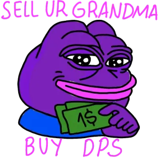💵 3ed2026d SELL UR GRANDMA
BUY DPS meme, pepe, humor, verkaufen, oma, dps telegram sticker
