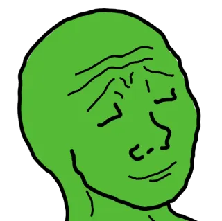 😌 7cb8949d Wojak, NPC, Meme, Internet Meme, Charakter, Grün telegram sticker
