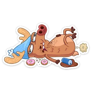 🍰 26ba0fc4 漫画, ヘラジカ, ドーナツ, 面白い, パーティー, ぼうぜん, 眠い, 酔っ払い telegram sticker