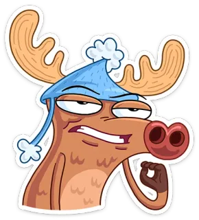 👌 901aaf3b ヘラジカ, 漫画, 動物, ステッカー, キャラクター, 面白い, 可愛い telegram sticker