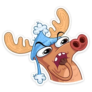 😧 d9fa37fc 漫画, ヘラジカ, 動物, 面白い, ステッカー telegram sticker