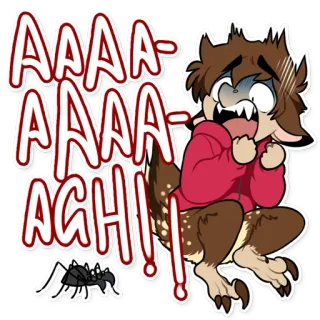 😱 471bfec6 AAAA-AAAA-AGH! Dibujo animado, Araña, Asustado, Ciervo, Monstruo, AAAA telegram sticker