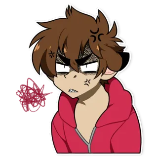 😡 678d4d18 enojado, dibujos animados, dibujo, expresión, personaje, enojo telegram sticker