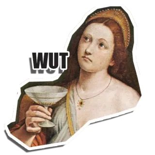 ❓ 558124c8 AWUT phụ nữ, nghệ thuật cổ điển, meme, hài hước, tính hài hước telegram sticker