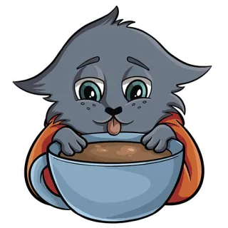 ☕️ 0fb4b35b chat, animal, tasse, café, mignon, autocollant whatsapp sticker