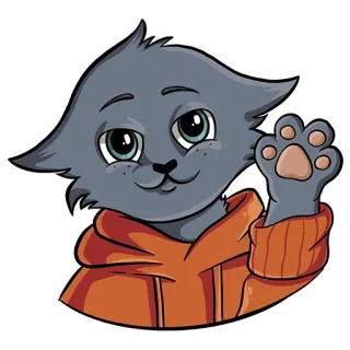 👋 438f2b56 chat, mignon, animal, dessin animé, autocollant, amical, orange, pull whatsapp sticker