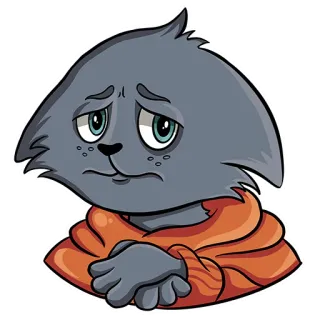 😔 c72a51c2 chat, triste, déprimé, animal, dessin animé, mignon, autocollant whatsapp sticker