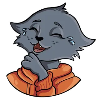 😂 e36cf5c8 chat, animal, dessin animé, joyeux, émotions, humour whatsapp sticker