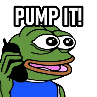 🔥 5b4d8889 Pepe the Frog PUMP IT! pepe, żaba, pompa, mem, kreskówka telegram sticker