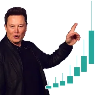 👍 b56cb1d0 Elon Musk elon musk, akcje, inwestycje, wykres, biznes telegram sticker