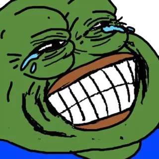 😂 cf8ce514 Pepe Mem, śmiech, płacz, żaba telegram sticker