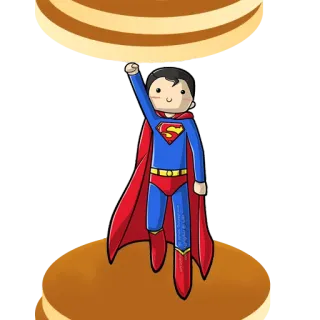 🥞 7708e493 Superman Superman, super-héros, dessin animé, crêpes, petit déjeuner, mignon telegram sticker