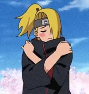 🤗 92c2f1f5 Deidara Naruto Anime, traurig, Umarmung, Deidara, Naruto telegram sticker
