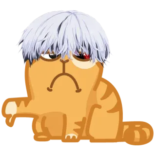 👎 1aef5071 кот, аниме, смешные, мультфильм, персонаж, стикер, манга telegram sticker