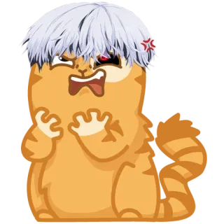 😡 3c4a37b8 Ken Kaneki Tokyo Ghoul Аниме, Гуль, Злость, Монстр, Кот telegram sticker