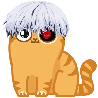 ☺️ 4f49cacf Ken Kaneki Tokyo Ghoul Аниме, Манга, Гуль, Персонаж, Милый, Каваий, Кот, Кен Канеки telegram sticker