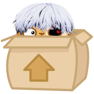 🤭 55a7d80f Ken Kaneki Tokyo Ghoul Аниме, Манга, Токийский Гуль, Кен Канеки, Гуль, Коробка, Персонаж telegram sticker