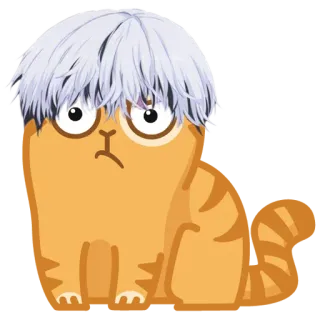 🤔 61bdb927 кот, аниме, стикер, смешной, мем, мультфильм telegram sticker