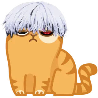 😐 c537a4f7 Ken Kaneki Tokyo Ghoul Аниме, Манга, Токийский гуль, Кен Канеки, Кот, Гибрид telegram sticker