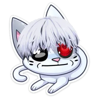😕 b4ad4889 Ken Kaneki Tokyo Ghoul Аниме, Кот, Гуль, Одноглазый, Манга whatsapp sticker