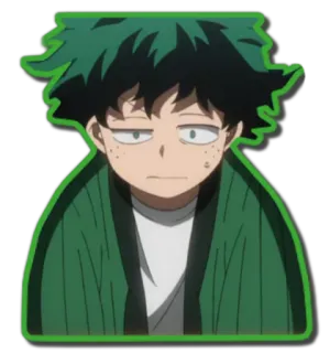🤨 06e811fd Izuku Midoriya My Hero Academia 动漫, 我的英雄学院, 绿谷出久, 德久, 疲惫 telegram sticker