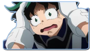 😰 5f61d101 Izuku Midoriya My Hero Academia 动漫, 我的英雄学院, 绿谷出久, 德久, 震惊, 担心 telegram sticker