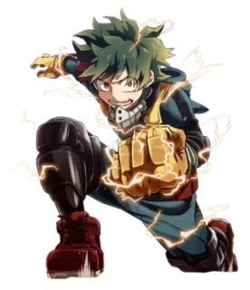 👊 63b0d11e Izuku Midoriya My Hero Academia 动漫, 我的英雄学院, 绿谷出久, Deku, 超级英雄, 动作 telegram sticker