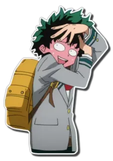 😅 674fcdbd Izuku Midoriya My Hero Academia 动漫, 角色, 背包, 校服, 我的英雄学院, 绿谷出久 telegram sticker