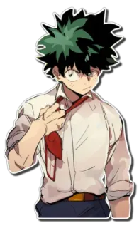 😠 69fd33bd Izuku Midoriya My Hero Academia 动漫, 漫画, 我的英雄学院, 绿谷出久, 角色, Deku telegram sticker