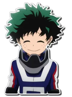 😊 6c8ab908 Izuku Midoriya My Hero Academia 动漫, 我的英雄学院, 绿谷, 绿谷出久, 角色, 微笑, 贴纸 telegram sticker