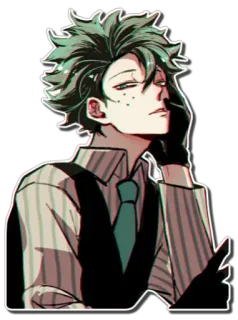 😈 8db2a968 Izuku Midoriya My Hero Academia 动漫, 贴纸, 我的英雄学院, 绿谷出久, 德久 telegram sticker
