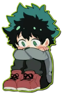 ☹️ ad1fcfa5 Izuku Midoriya My Hero Academia 动漫, 漫画, 英雄, 可爱, Deku, 我的英雄学院, 绿谷出久 telegram sticker