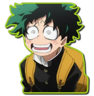 🤪 d0c63f86 Izuku Midoriya My Hero Academia 动漫, 漫画, 贴纸, 绿谷出久, 我的英雄学院, 搞笑, 卡通 telegram sticker