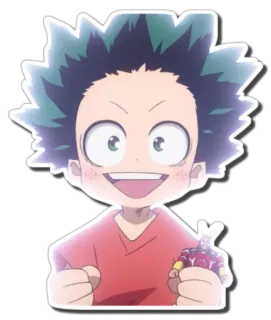 😃 d6f2cd7f Izuku Midoriya My Hero Academia 动漫, 我的英雄学院, 绿谷出久, 德久, 卡通 telegram sticker
