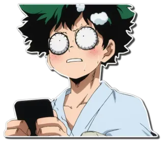 😳 f4a3ddce Izuku Midoriya My Hero Academia 动漫, 漫画, 角色, 我的英雄学院, 绿谷出久, 德久 telegram sticker