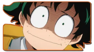 😐 f9f9d260 Izuku Midoriya My Hero Academia 动漫, 我的英雄学院, 绿谷出久, 德久, 滑稽表情 telegram sticker