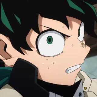 🥦 57594884 Izuku Midoriya My Hero Academia Anime, My Hero Academia, Izuku Midoriya, Deku, Miedo, Nervioso telegram sticker