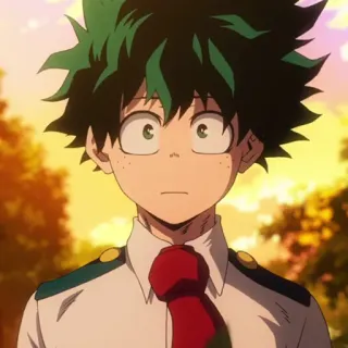 🥦 61fd3168 Izuku Midoriya My Hero Academia Anime, My Hero Academia, Izuku Midoriya, Deku, Uniforme escolar, Héroe, Estudiante telegram sticker