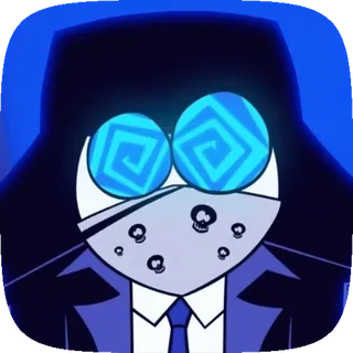 😵‍💫 2ee476df hypnotic, spiral, cartoon, eyes, suit telegram sticker