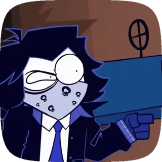 👩 91a681dc cartoon, violence, weapon, gun, sci-fi, futuristic telegram sticker