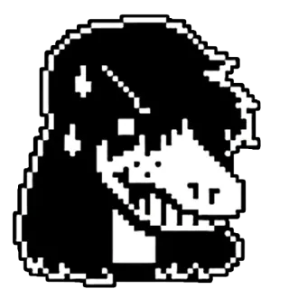 😠 7451c067 Susie Deltarune 像素画, 怪物, Deltarune, 电子游戏, 角色, 女孩 telegram sticker