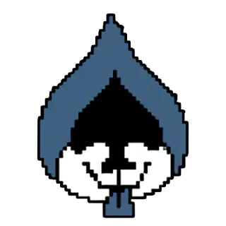 😜 c38a7167 Lancer Deltarune Deltarune, 兰瑟, 像素画, 黑桃 telegram sticker