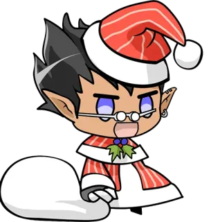 🎁 962c9516 Kreskówka, Elf, Boże Narodzenie, Czapka Świętego Mikołaja, Uroczy, Święta telegram sticker