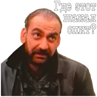 👿 d498b1c5 Где этот шакал спит? man, russian, question, sleep, shakal, animal, phrase whatsapp sticker