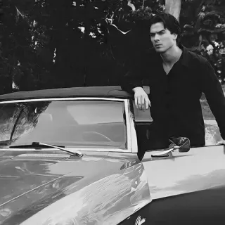 ▪️ fff7e107 Ian Somerhalder aktor, pria, mobil, potret, model telegram sticker